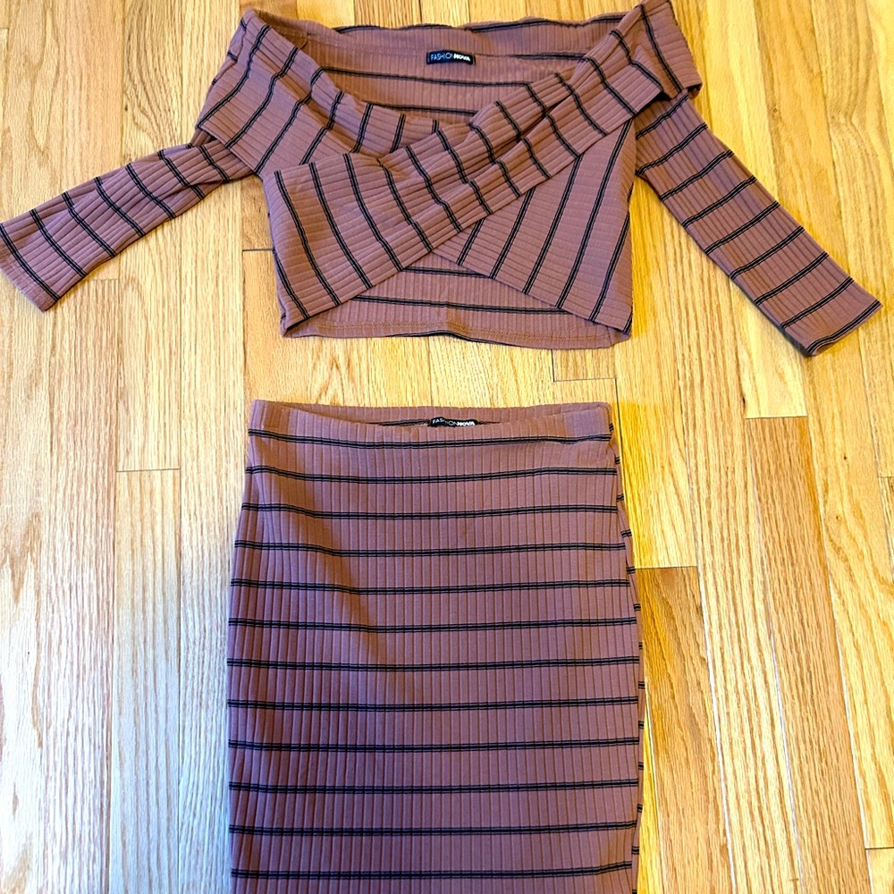 Fashion Nova two piece skirt set